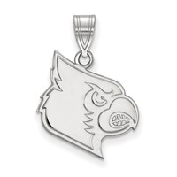 Sterling Silver Rhodium-plated LogoArt University of Louisville Cardinal Large Pendant view 1