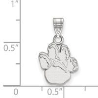 Sterling Silver Rhodium-plated LogoArt University of Pittsburgh Panther Paw Small Pendant view 2