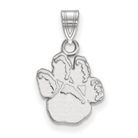 Sterling Silver Rhodium-plated LogoArt University of Pittsburgh Panther Paw Small Pendant view 1