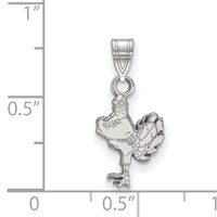 Sterling Silver Rhodium-plated LogoArt Virginia Tech HokieBird Small Pendant view 2