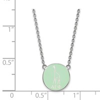 Sterling Silver Rhodium-plated LogoArt Alpha Epsilon Phi Sorority Symbol Small Color Enamel Pendant Necklace, 18" view 2