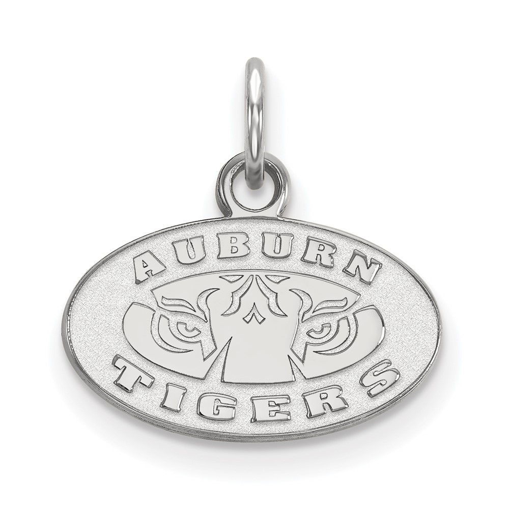 Sterling Silver Rhodium-plated LogoArt Auburn Tigers Extra Small Pendant
