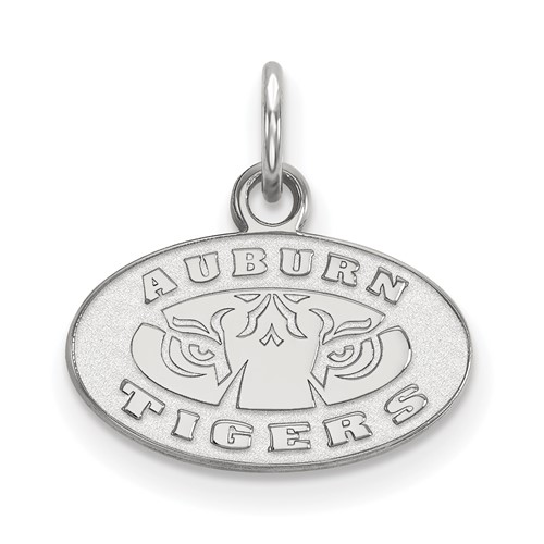 Sterling Silver Rhodium-plated LogoArt Auburn Tigers Extra Small Pendant