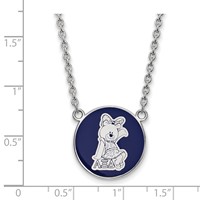 Sterling Silver Rhodium-plated LogoArt Alpha Xi Delta Sorority Symbol Large Color Enamel Pendant Necklace, 18" view 2
