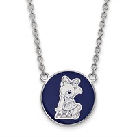 Sterling Silver Rhodium-plated LogoArt Alpha Xi Delta Sorority Symbol Large Color Enamel Pendant Necklace, 18" view 1