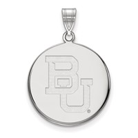 Sterling Silver Rhodium-plated LogoArt Baylor University Bears Large Disc Pendant view 1