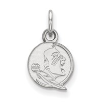 Sterling Silver Rhodium-plated LogoArt Florida State University Seminole Extra Small Pendant view 1