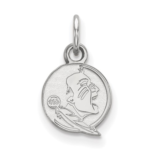 Sterling Silver Rhodium-plated LogoArt Florida State University Seminole Extra Small Pendant