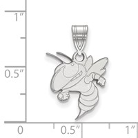 Sterling Silver Rhodium-plated LogoArt Georgia Institute of Technology Yellow Jacket Medium Pendant view 2