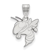 Sterling Silver Rhodium-plated LogoArt Georgia Institute of Technology Yellow Jacket Medium Pendant view 1