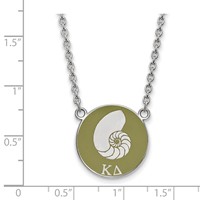 Sterling Silver Rhodium-plated LogoArt Kappa Delta Sorority Symbol Large Color Enamel Pendant Necklace, 18" view 2