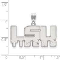 Sterling Silver Rhodium-plated LogoArt Louisiana State University L-s-u Tigers Medium Pendant view 2