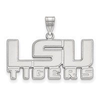 Sterling Silver Rhodium-plated LogoArt Louisiana State University L-s-u Tigers Medium Pendant view 1