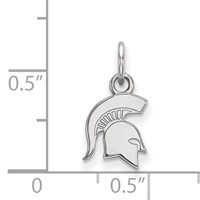 Sterling Silver Rhodium-plated LogoArt Michigan State University Spartan Extra Small Pendant view 2