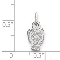 Sterling Silver Rhodium-plated LogoArt North Carolina State University Wolf Extra Small Pendant view 2