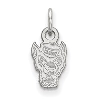 Sterling Silver Rhodium-plated LogoArt North Carolina State University Wolf Extra Small Pendant view 1