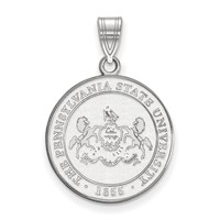 Sterling Silver Rhodium-plated LogoArt Penn State University Large Crest Pendant view 1