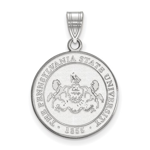 Sterling Silver Rhodium-plated LogoArt Penn State University Large Crest Pendant