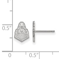 Sterling Silver Rhodium-plated LogoArt Purdue University Boilermakers Train Logo Extra Small Post Earrings view 2