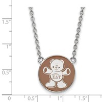 Sterling Silver Rhodium-plated LogoArt Sigma Delta Tau Sorority Symbol Large Color Enamel Pendant Necklace, 18" view 2