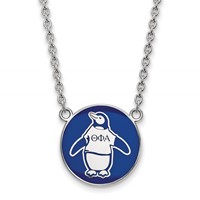 Sterling Silver Rhodium-plated LogoArt Theta Phi Alpha Sorority Symbol Large Color Enamel Pendant Necklace, 18" view 1