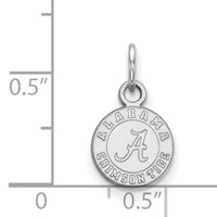Sterling Silver Rhodium-plated LogoArt University of Alabama Crimson Tide Extra Small Disc Pendant view 2