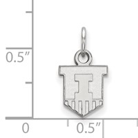 Sterling Silver Rhodium-plated LogoArt University of Illinois Victory Badge Extra Small Pendant view 2