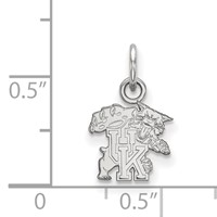 Sterling Silver Rhodium-plated LogoArt University of Kentucky U-k Wildcat Extra Small Pendant view 2