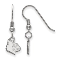 Sterling Silver Rhodium-plated LogoArt University of Louisville Cardinal Extra Small Dangle Wire Earrings view 1