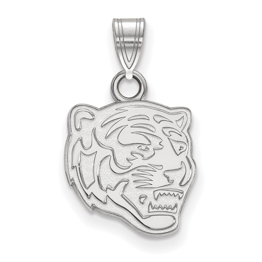 Sterling Silver Rhodium-plated LogoArt University of Memphis Tiger Small Pendant