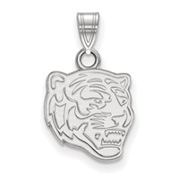 Sterling Silver Rhodium-plated LogoArt University of Memphis Tiger Small Pendant view 1