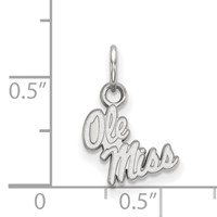 Sterling Silver Rhodium-plated LogoArt University of Mississippi Ole Miss Extra Small Pendant view 2
