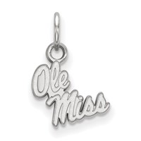 Sterling Silver Rhodium-plated LogoArt University of Mississippi Ole Miss Extra Small Pendant view 1
