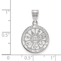Sterling Silver Rhodium-plated LogoArt University of Nebraska Medium Crest Pendant view 2