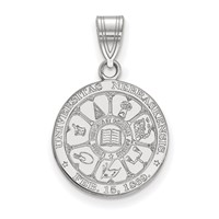 Sterling Silver Rhodium-plated LogoArt University of Nebraska Medium Crest Pendant view 1