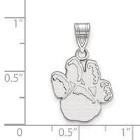 Sterling Silver Rhodium-plated LogoArt University of Pittsburgh Panther Paw Medium Pendant view 2