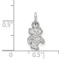 Sterling Silver Rhodium-plated LogoArt University of Wisconsin Badger Extra Small Pendant view 2