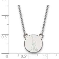 Sterling Silver Rhodium-plated LogoArt Alpha Epsilon Phi Sorority Symbol Extra Small Color Enamel Pendant Necklace, 18" view 2
