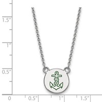 Sterling Silver Rhodium-plated LogoArt Alpha Sigma Tau Sorority Symbol Small Color Enamel Pendant Necklace, 18" view 2