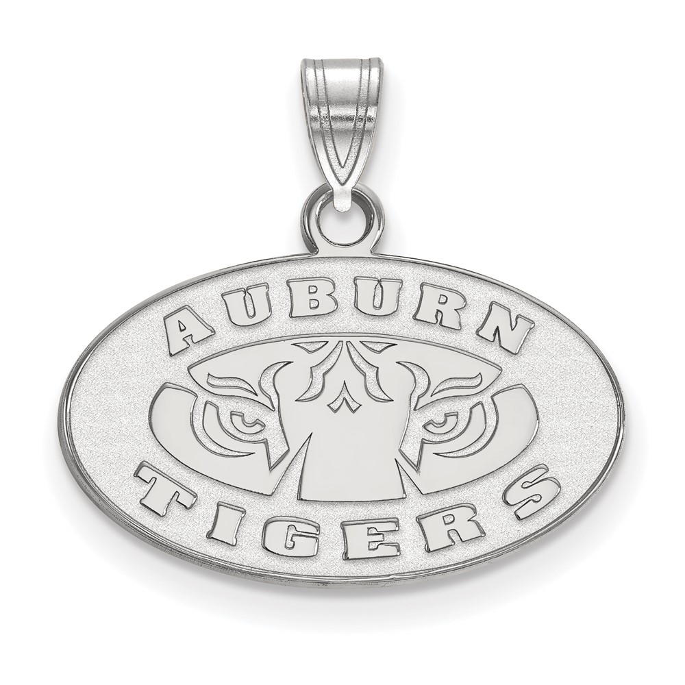 Sterling Silver Rhodium-plated LogoArt Auburn Tigers Small Pendant
