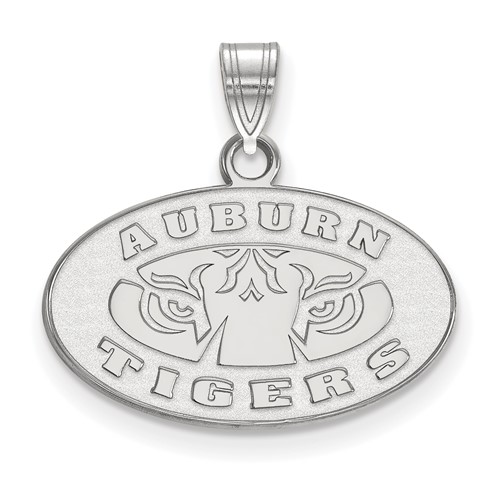 Sterling Silver Rhodium-plated LogoArt Auburn Tigers Small Pendant