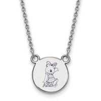 Sterling Silver Rhodium-plated LogoArt Alpha Xi Delta Sorority Symbol Small Color Enamel Pendant Necklace, 18" view 1
