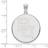 Sterling Silver Rhodium-plated LogoArt Baylor University Bears Extra Large Disc Pendant view 2