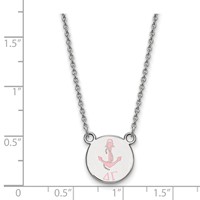 Sterling Silver Rhodium-plated LogoArt Delta Gamma Sorority Symbol Small Color Enamel Pendant Necklace, 18" view 2