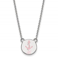 Sterling Silver Rhodium-plated LogoArt Delta Gamma Sorority Symbol Small Color Enamel Pendant Necklace, 18" view 1