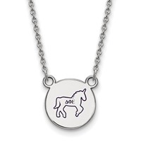 Sterling Silver Rhodium-plated LogoArt Delta Phi Epsilon Sorority Symbol Small Color Enamel Pendant Necklace - 18in view 1
