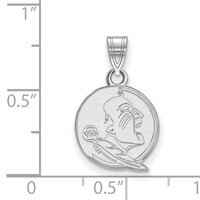 Sterling Silver Rhodium-plated LogoArt Florida State University Seminole Small Pendant view 2