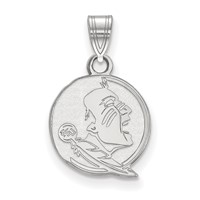 Sterling Silver Rhodium-plated LogoArt Florida State University Seminole Small Pendant view 1