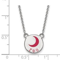 Sterling Silver Rhodium-plated LogoArt Gamma Phi Beta Sorority Symbol Small Color Enamel Pendant Necklace, 18" view 2