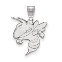 Sterling Silver Rhodium-plated LogoArt Georgia Institute of Technology Yellow Jacket Large Pendant view 1